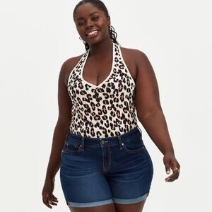 NWT Torrid Leopard Print Halter Foxy Sleeveless Top